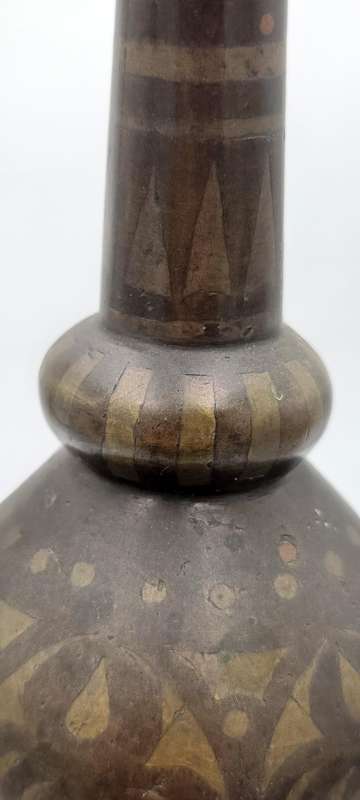Antique Cast Brass Gadur Vessel with Lid - 51.5cm H - Intricate Inlaywork  - Rare find