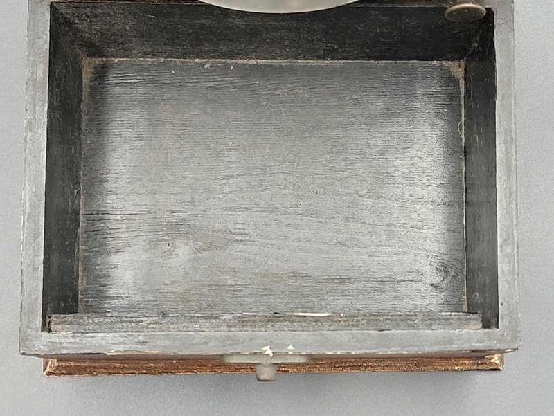Vintage Wooden Box with Embedded Clock in Lid - Antique Clock Hands - Versatile for storage