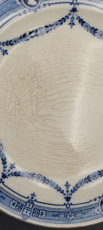 Antique Dinner Serving Plate with Warming Base & Cover - Classic Wedgwood blue & white pattern