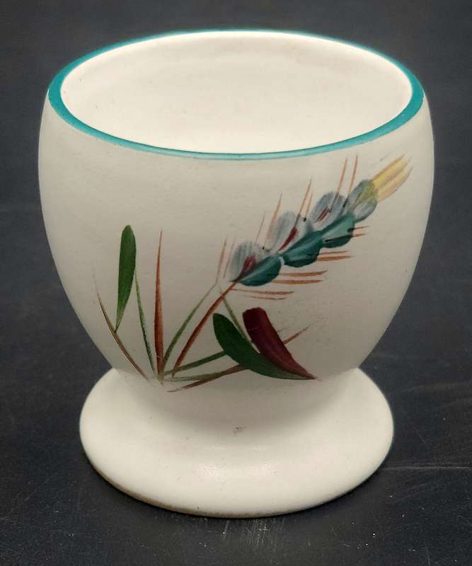 Pair of Vintage Heritage Egg Cups by Denby - Hand painted wheat sheaf design