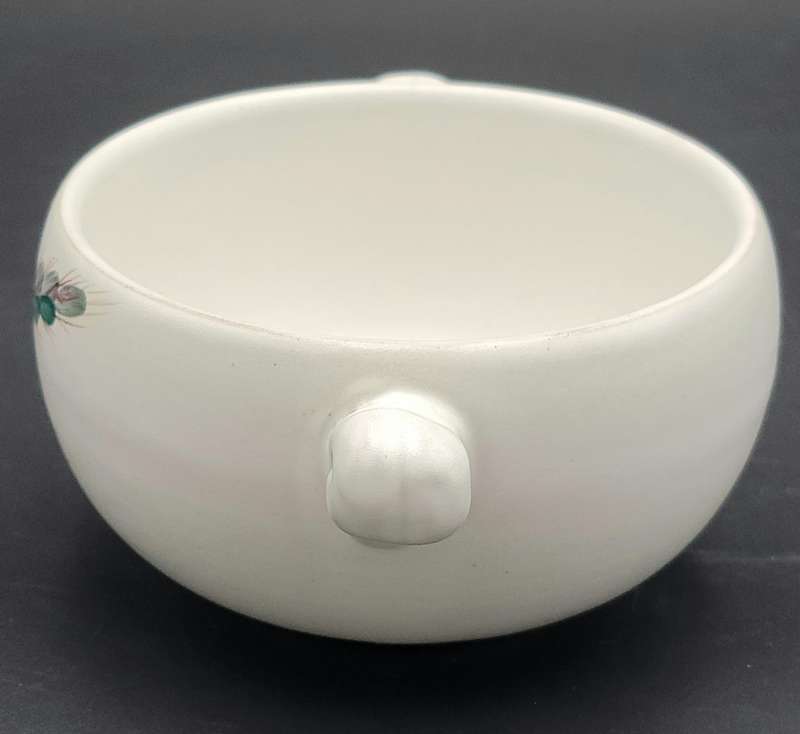 6 x Denby Greenwheat lidded soup bowls by Denby Pottery - Hand-painted, rich green glaze