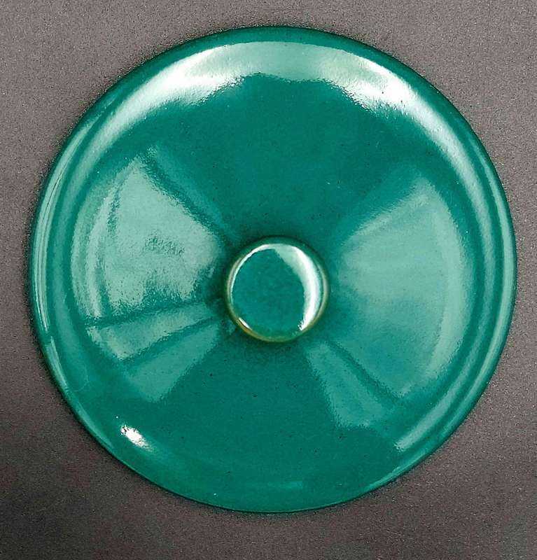 6 x Denby Greenwheat lidded soup bowls by Denby Pottery - Hand-painted, rich green glaze