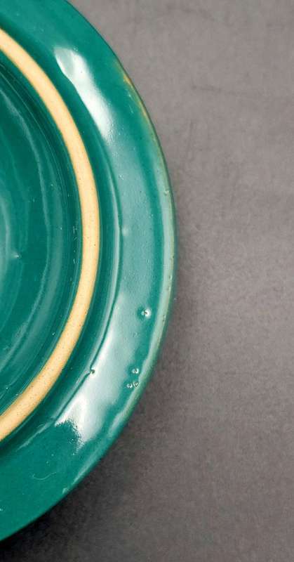 6 x Denby Greenwheat lidded soup bowls by Denby Pottery - Hand-painted, rich green glaze