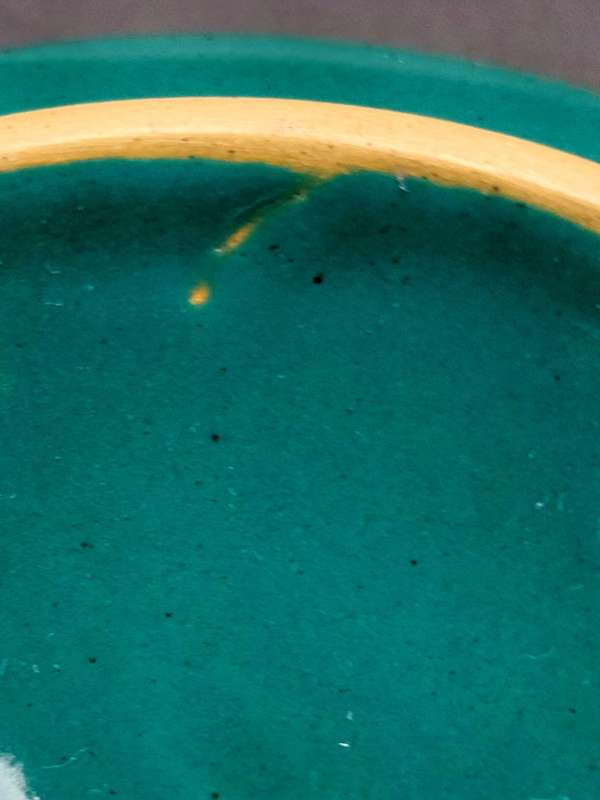 6 x Denby Greenwheat lidded soup bowls by Denby Pottery - Hand-painted, rich green glaze