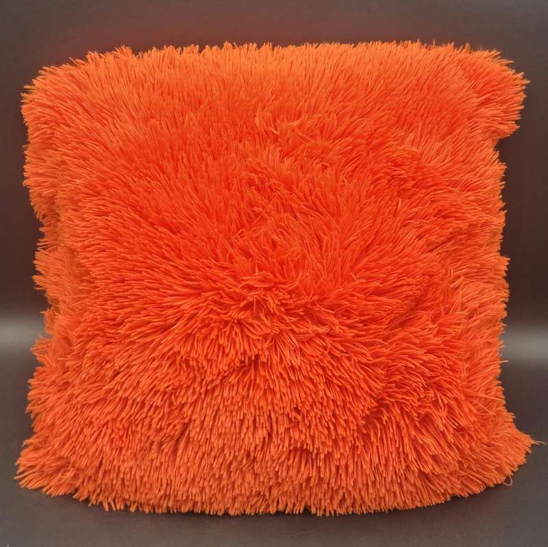 Burnt Orange Retro Scatter Cushions x 3 - Shaggy & in Excellent Condition