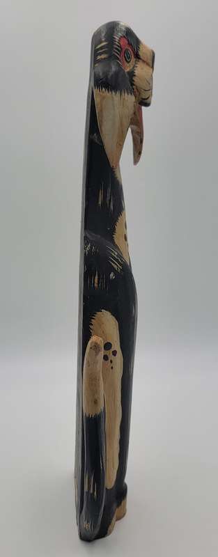 Pair of Vintage Wooden Carvings of Happy Dogs - Wall Hanging/Standing Figurines - 48cm high