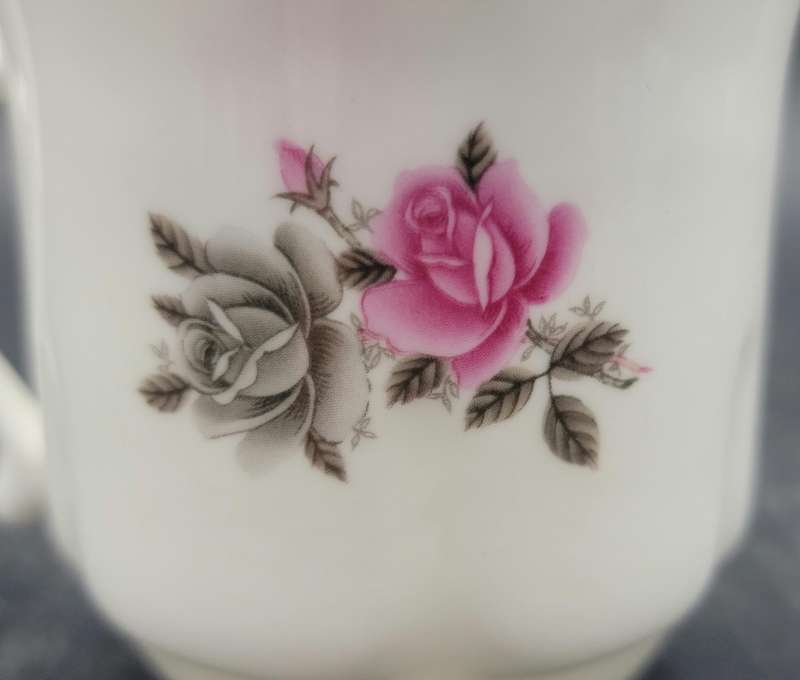 Vintage Cup & Saucer with a Rose Floral Design and Gold Trim