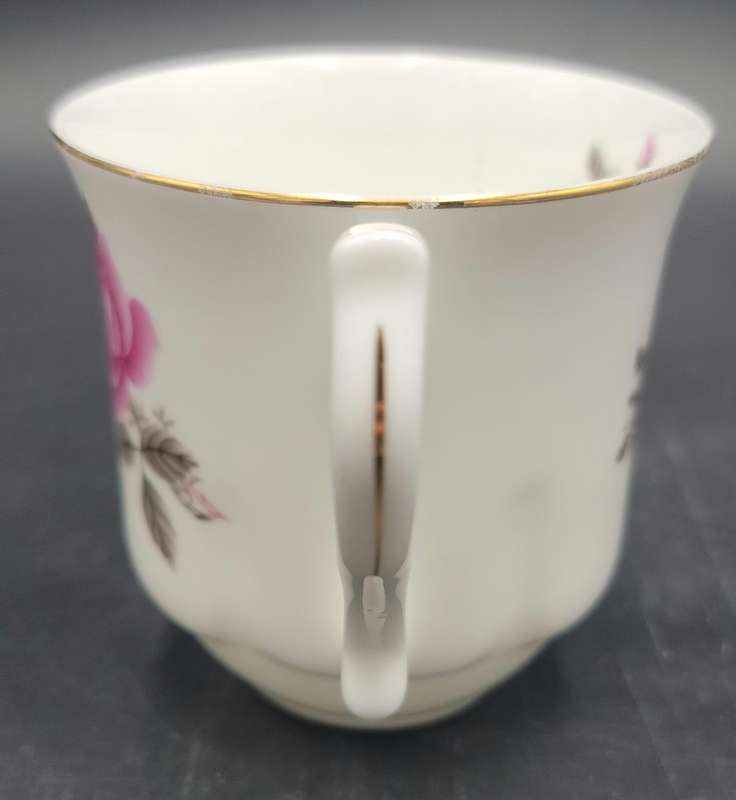 Vintage Cup & Saucer with a Rose Floral Design and Gold Trim