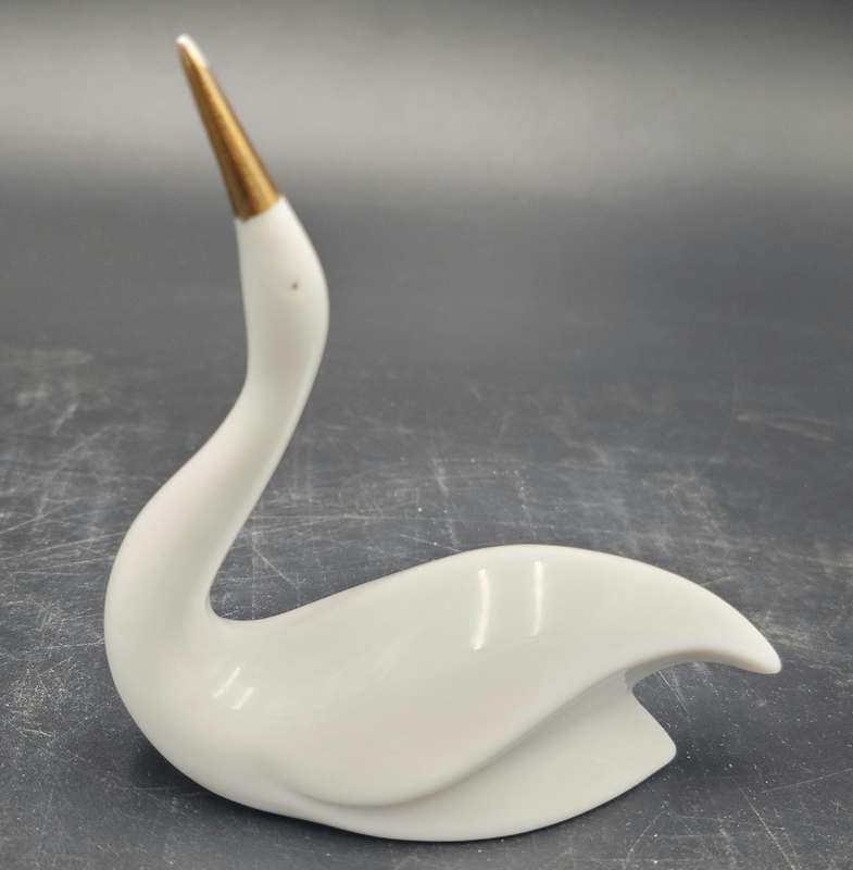 White Swan with a Gold Beak - Elweco Fine China