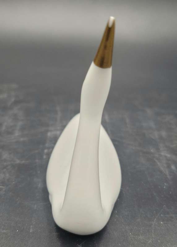 White Swan with a Gold Beak - Elweco Fine China