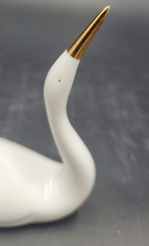 White Swan with a Gold Beak - Elweco Fine China