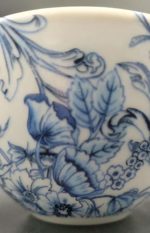 Vintage Blue & White Cup and Saucer - Floral Design