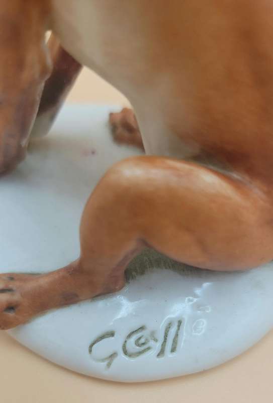 Vintage Capodimonte - Guiseppe Cappe Dog with Butterfly Figurine - The Sweetest Face!