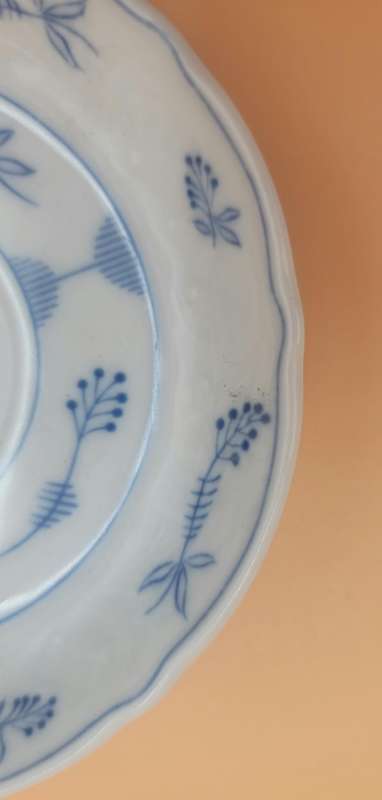 Vintage Bavaria Shumann Cobalt Blue & White Demi-Tasse Cups & Saucers x 4