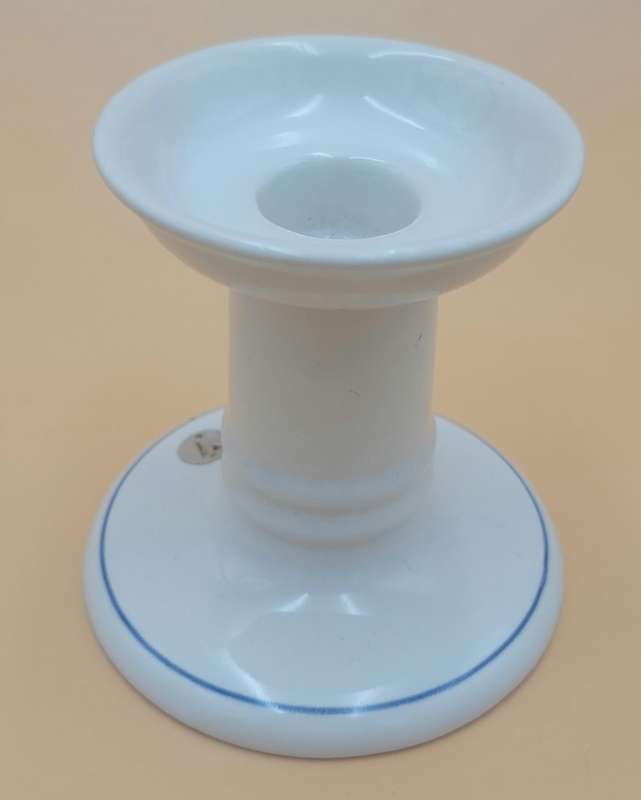 Vintage Ceramic Candle Stick with a Blue Flower