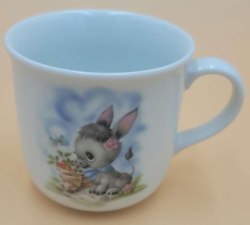 Vintage Arzberg Retsch Baby Plate and Mug with a Donkey Design
