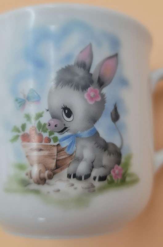 Vintage Arzberg Retsch Baby Plate and Mug with a Donkey Design