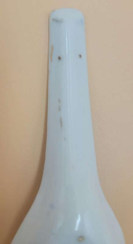 Antique Pair of Blue & White Porcelain Chinese Rice/Soup Spoons