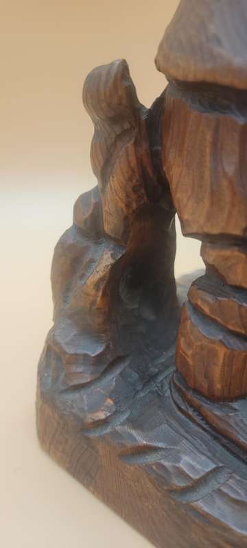 Hand Carved Timber Sculpture of Bavarian Man Holding a Beer - 40cm high