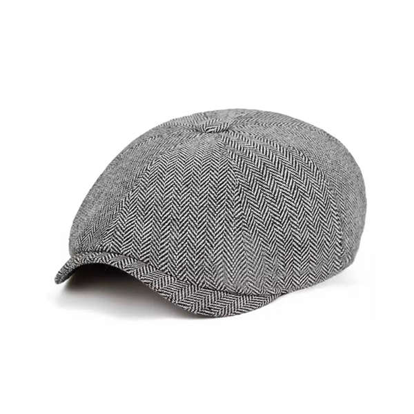 Newsboy Hat- Beret Irish Style Fuller Fit Cotton Hat - Peak Cap Light grey