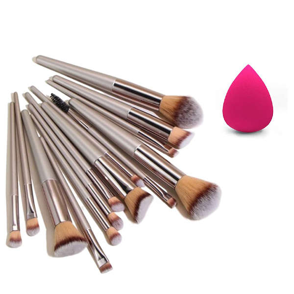 14 Piece Makeup Brushes with Make-Up Sponge - Make up Brush Beauty Set