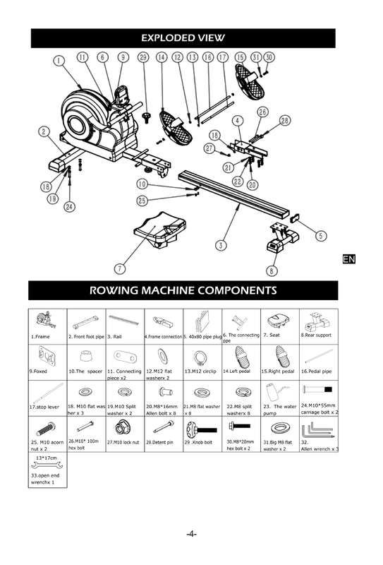 Fitness Rower - Water Rowing Machine-Full Body Workout Machine