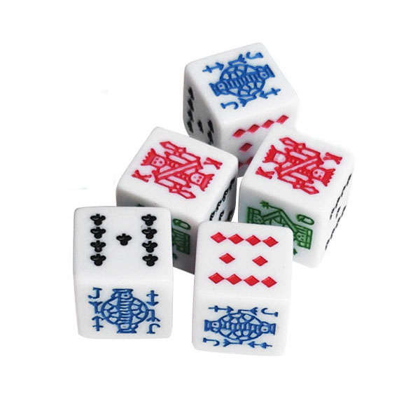 Dice- Poker Dice Set of 5 - Classic Poker Dice Set