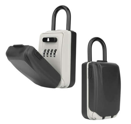 Key Locker Storage Box - Portable Hanging 4 Digit Combination Key Safe