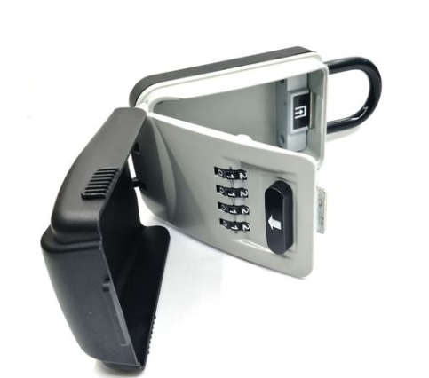 Key Locker Storage Box - Portable Hanging 4 Digit Combination Key Safe