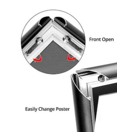 Snap Frame A1 - 25mm Clip Frame - Easy Loader Poster Frame - Black