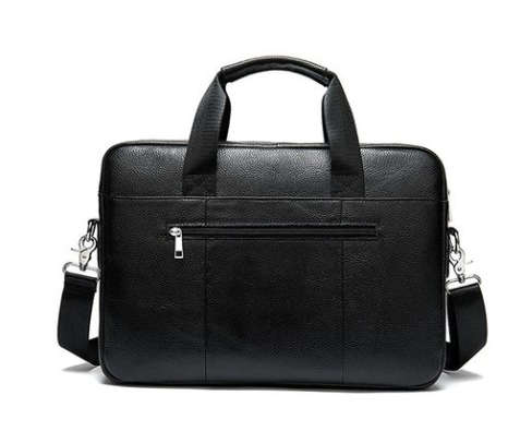 Laptop Bag- Briefcase - Genuine Cowhide Leather Shoulder Bag with Straps