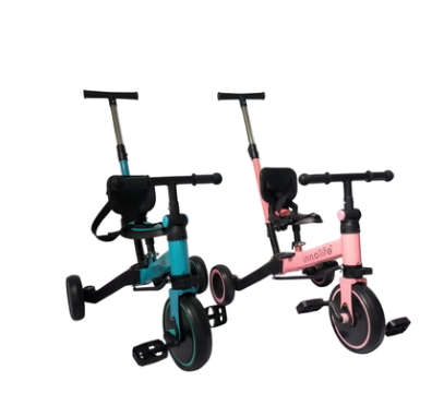 Tricycle Kids Multifunctional 4-in-1 Tricycle Ride - 3 Wheel Bike - Blue