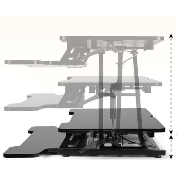 Height Adjustable Standing Desk Converter- Ergonomic Desk Riser-Black