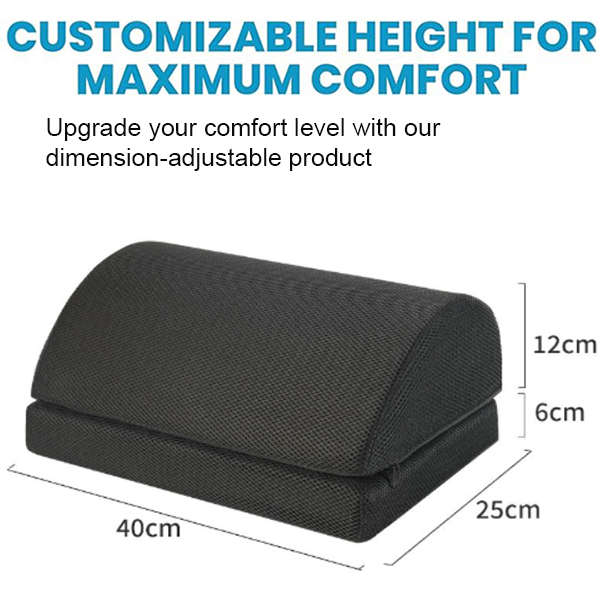 Memory Foam Under-Desk Footrest Pillow For Home & Office Desk