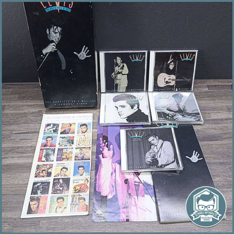 Boxed Elvis Presley The Complete 50's Masters 5 CD Box Set w/Collectible Stamp Sheet and books!!!