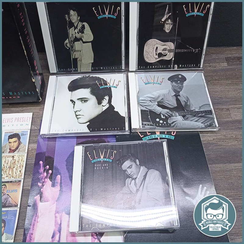 Boxed Elvis Presley The Complete 50's Masters 5 CD Box Set w/Collectible Stamp Sheet and books!!!