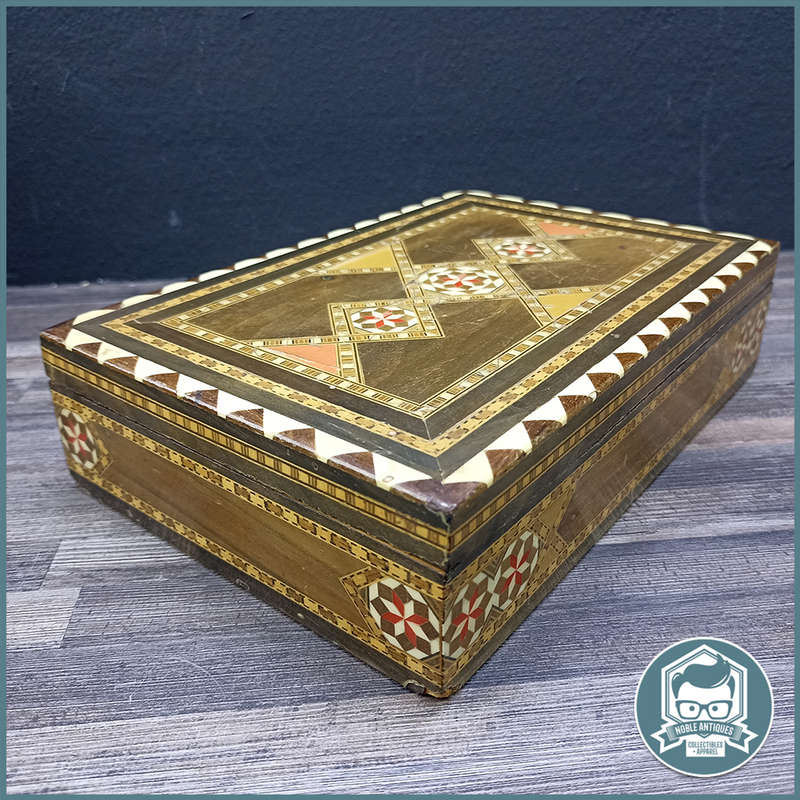 Vintage Wood Inlayed Cigar and Cigarette Box!!!