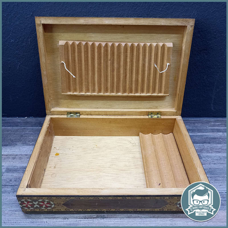 Vintage Wood Inlayed Cigar and Cigarette Box!!!