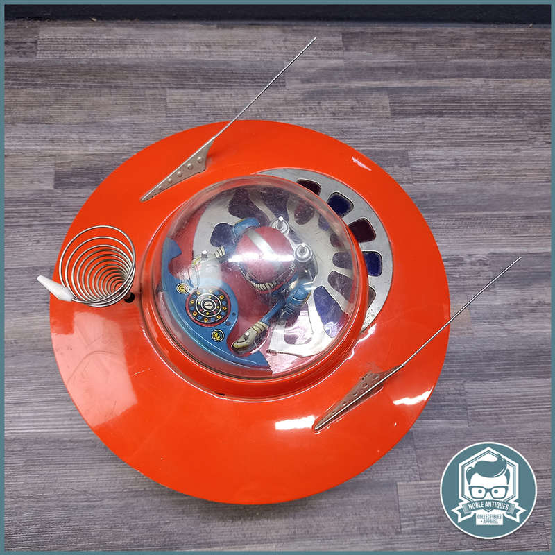SUPER RARE!!! Vintage 1960's Yoshiya KO Tin Litho Battery Operated Flying Saucer Space Ship!!!