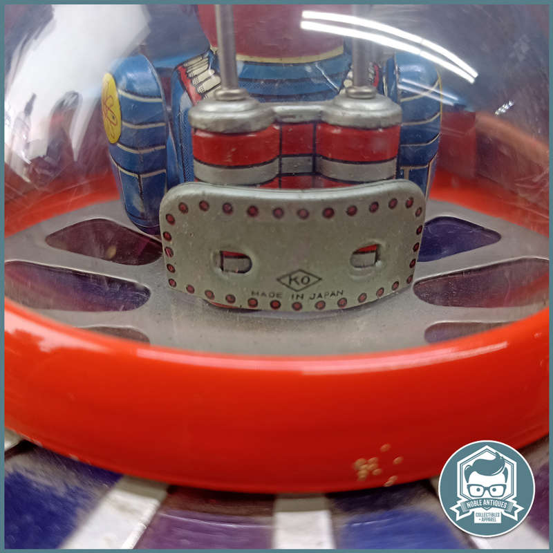 SUPER RARE!!! Vintage 1960's Yoshiya KO Tin Litho Battery Operated Flying Saucer Space Ship!!!