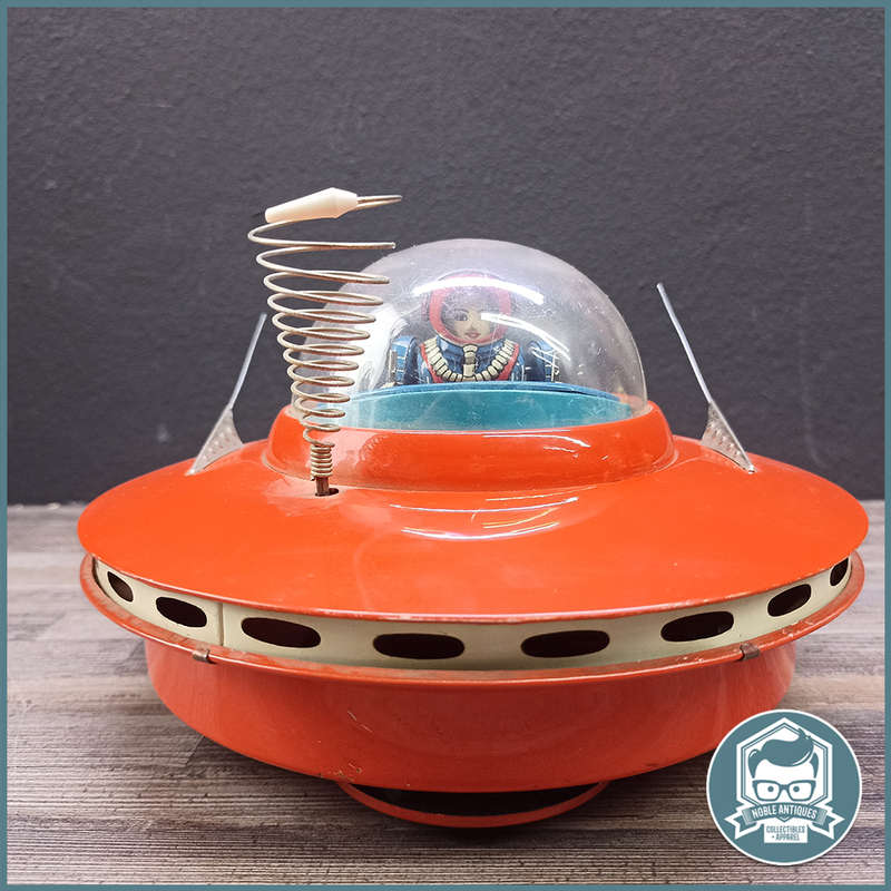 SUPER RARE!!! Vintage 1960's Yoshiya KO Tin Litho Battery Operated Flying Saucer Space Ship!!!