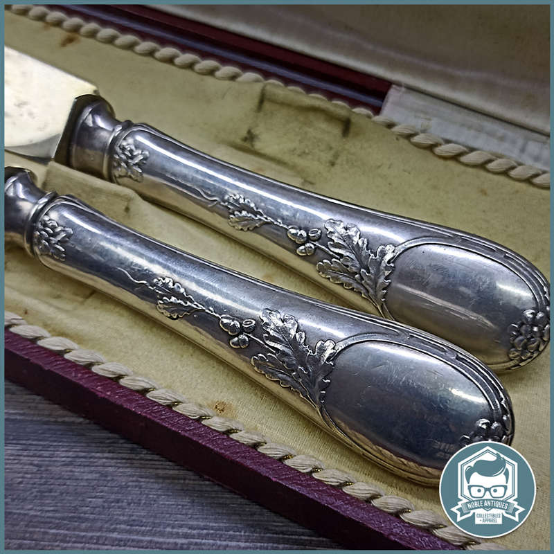Antique Original Boxed 800 Silver Handled Carving Set!!!