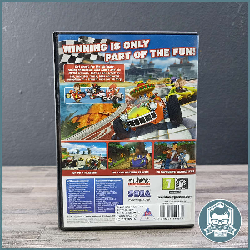 Sonic & Sega All-Stars Racing - Vintage PC Game