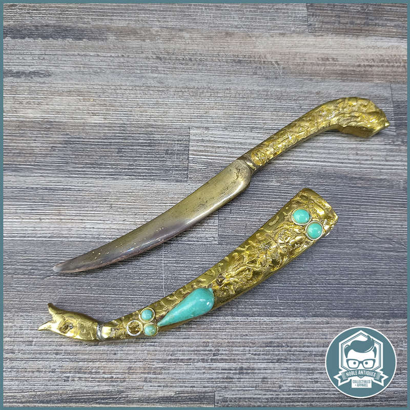 Vintage Brass Turkish Dagger and Sheath!!!