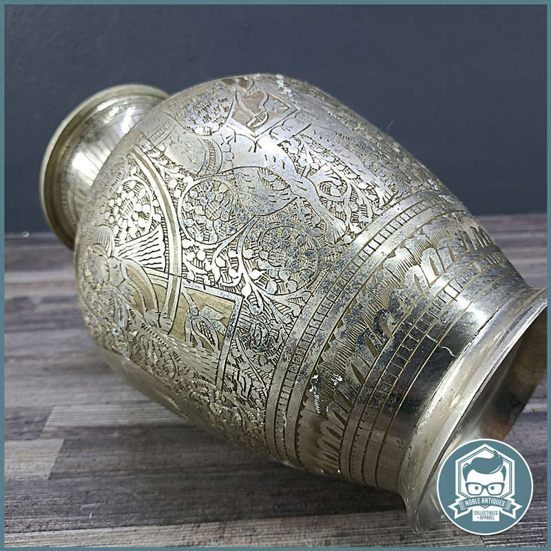 Vintage Hand Hammered Highly Decorative Middle Eastern Metal Vase!!!