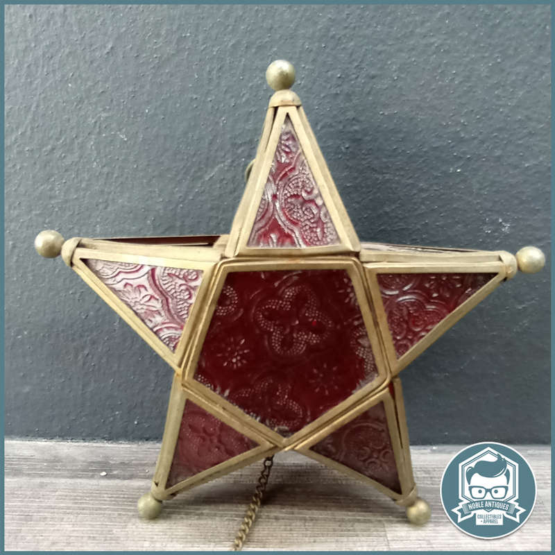 Glass and Brass Moroccan Star Candle & Tea Light!!!