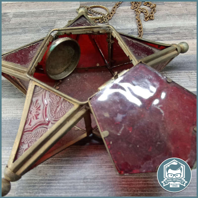 Glass and Brass Moroccan Star Candle & Tea Light!!!