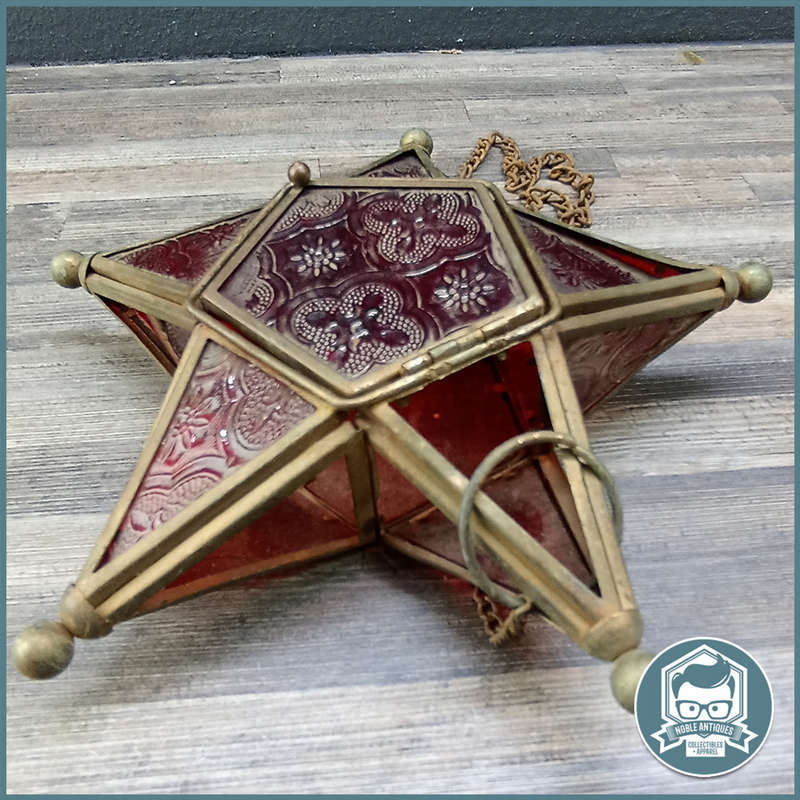 Glass and Brass Moroccan Star Candle & Tea Light!!!