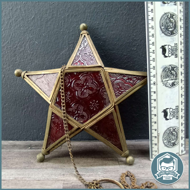 Glass and Brass Moroccan Star Candle & Tea Light!!!