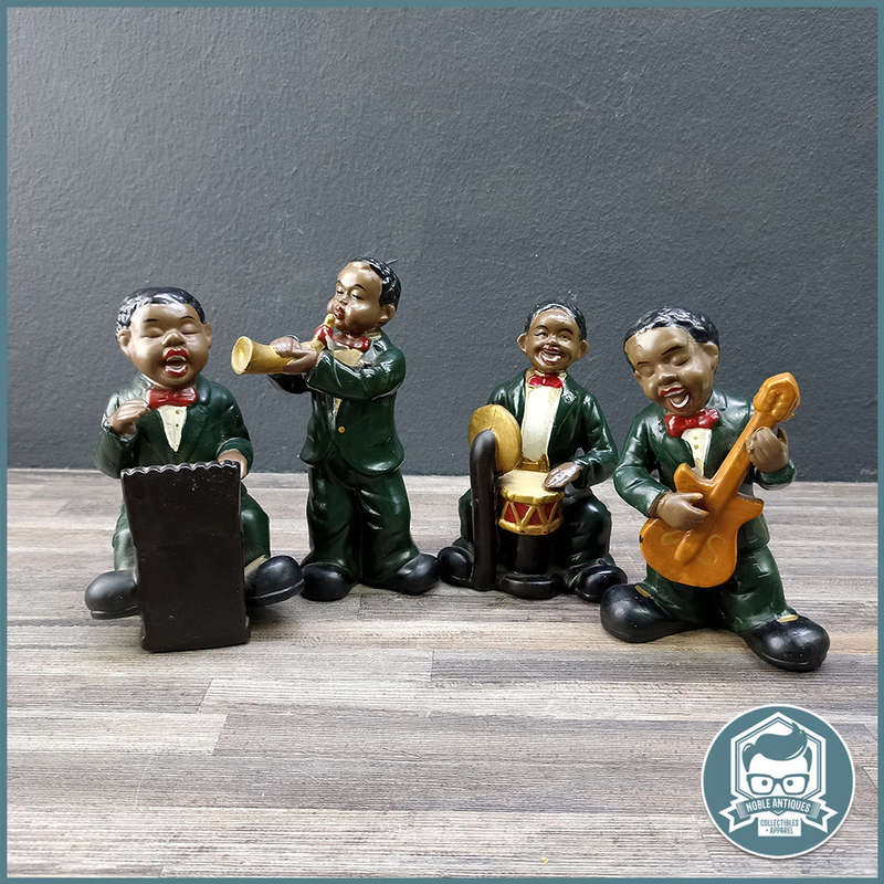 Vintage Porcelain African American Jazz Band Figurines !!!